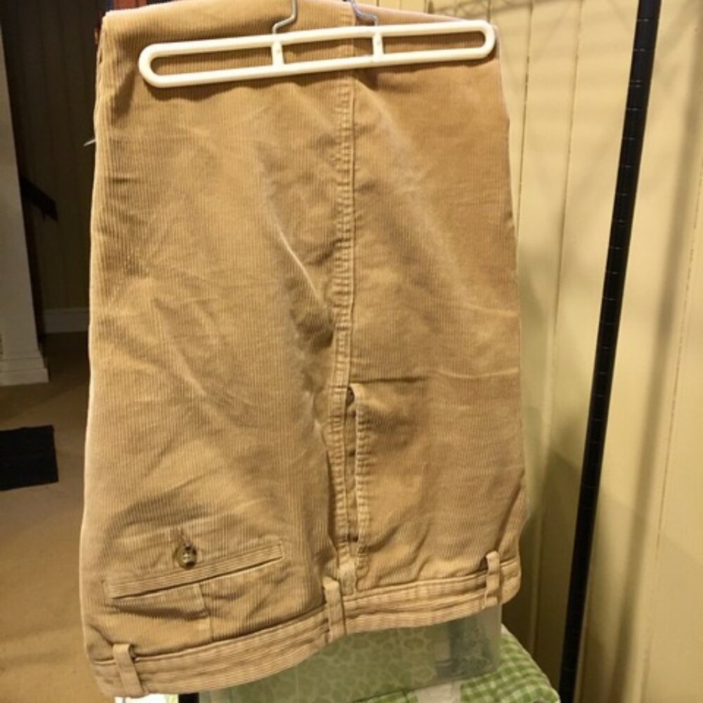 LL BEAN TAN, WIDE-WALE CORD PANTS 36x32